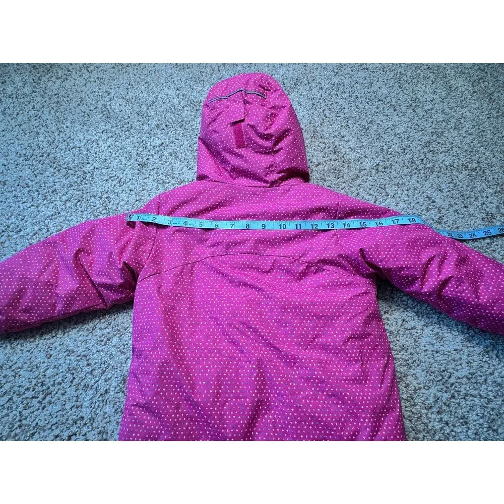 Columbia girls kids insulated winter jacket/coat, size 4T, Hot Pink polka dots